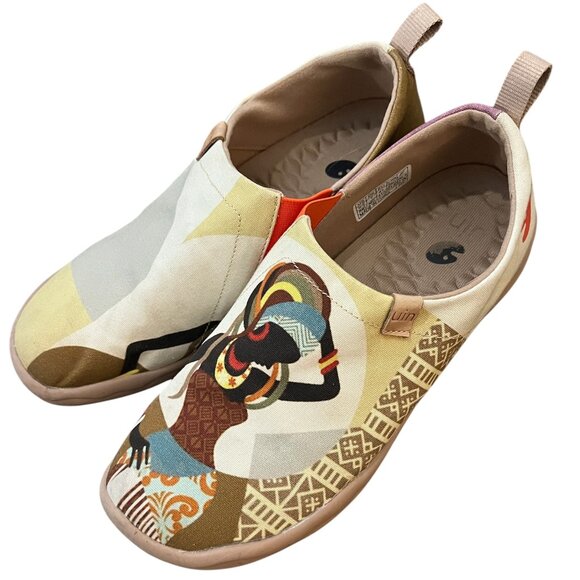 uin Shoes - UIN African Beauty Art Shoes Size 9.5 | Travel Slip-On | Gently Used